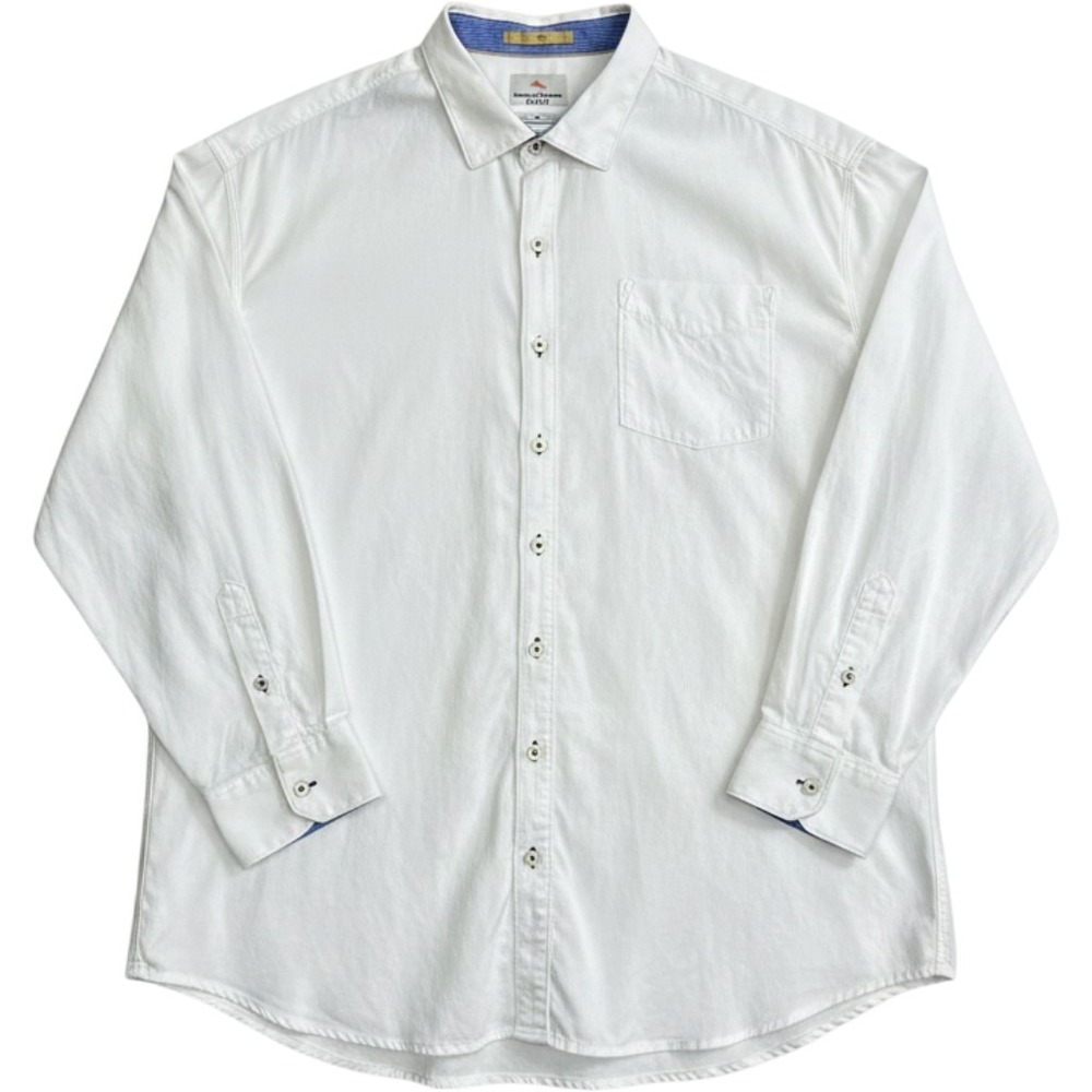 Tommy Bahama Jeans Island Crafted Shirt Mens 3XB White Tencel Cotton Long Sleeve